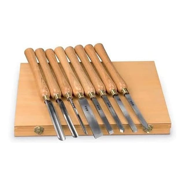 Holzstar Drechselwerkzeug-Set mit acht Teilen, Produktfoto