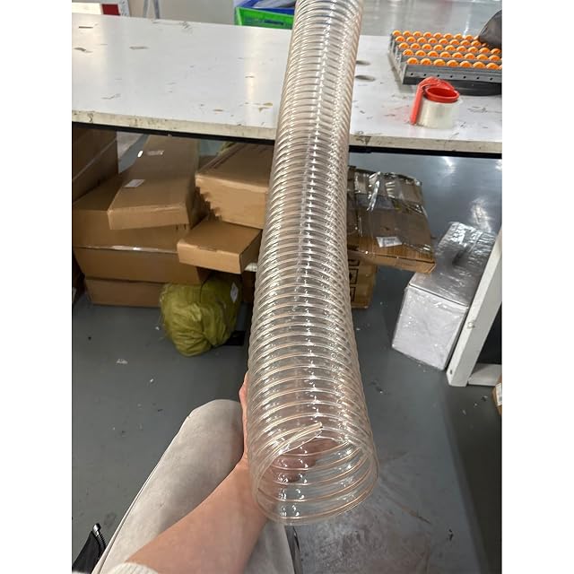 Durchsichtiger Absaugschlauch aus Polyurethan mit Stahlspirale, Produktfoto