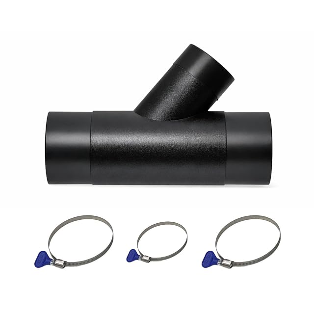 Y-Stück aus ABS mit 100 mm für die Absaugung, mit Schlauchschellen, Produktfoto
